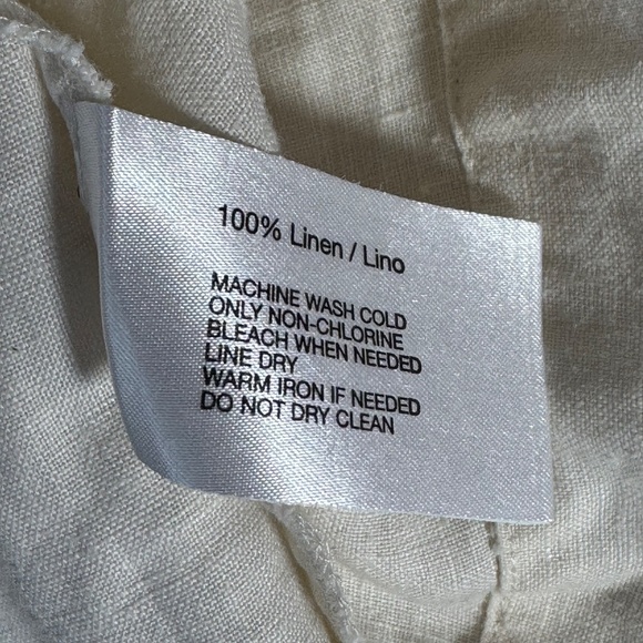 David Dart Ivory 100% Linen Asymmetrical Button 3/4 Sleeve Tunic Sz L - Picture 6 of 6